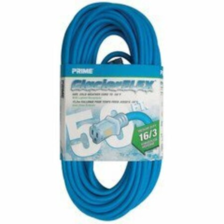 SWE-TECH 3C Cold Weather Outdoor Power Extension Cord, SJTW 16 AWG * 3C / 13 Amp, UL / CSA, Blue, 50 ft FWT10W2-70650